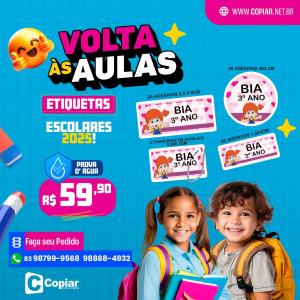 ETIQUETAS ESCOLARES KIT      Coloque em obs no final da compra as informações das etiquetas com nome, série e nome da escola